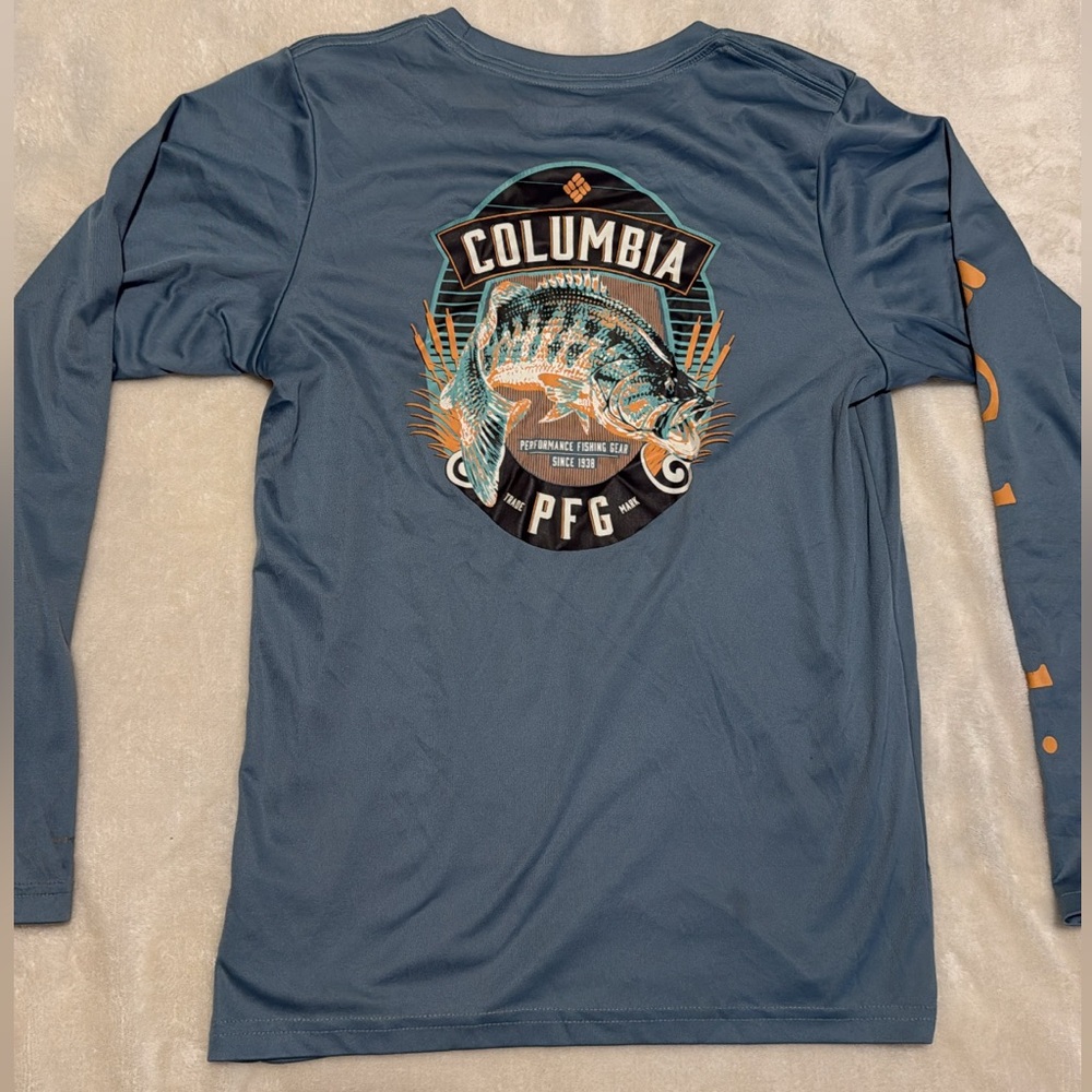 Columbia Blue Long Sleeve Tees Casual Wear